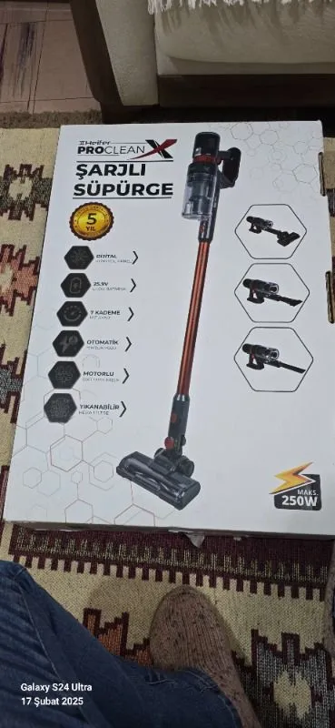 Heifer Proclean X 250W Şarjlı Dik Süpürge – LED Işıklı Turbo Başlık, HEPA Filtreli, Kuru Zemin Temizliği