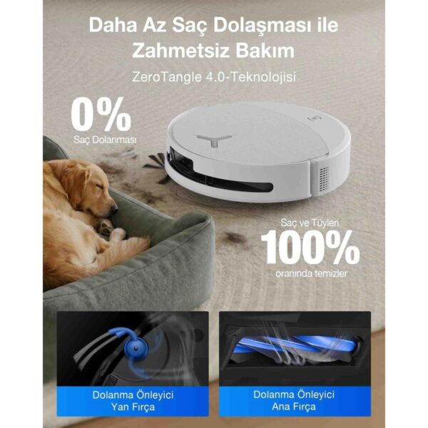 ECOVACS DEEBOT Robot Süpürge ve Paspas, 30.000 Pa Emiş Gücü, OZMO Roller 3.0, Triple Lift Teknolojisi, TruePass 4WD Engelleri Aşma, Akıllı Navigasyon, Temiz Su ile Basınçlı Yıkama