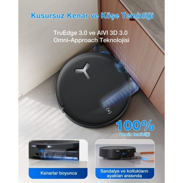 Ecovacs DEEBOT T80S Omni Robot Süpürge ve Paspas, 24.800 Pa Emiş Gücü, OZMO Roller 2.0 Paspas, ZeroTangle 3.0 Dolaşma Önleme, Triple Lift Özelliği, Sıcak Su ile Paspas ve Sıcak Hava ile Kurutma
