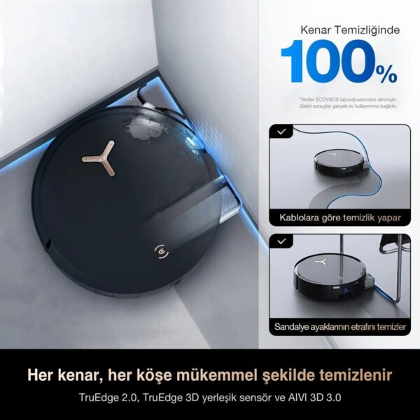 Ecovacs Deebot X8 Pro Omni Siyah Robot Süpürge ve Paspas 18000 Pa Emiş Gücü
