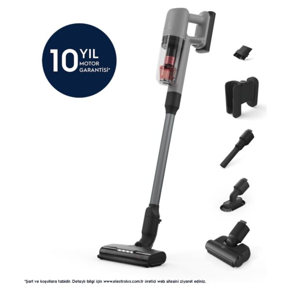 Electrolux EP71AB14UG Animal 700 Serisi Çok Hafif(2.2 Kg) ve Güçlü Dikey Şarjlı Süpürge- 10 Yıl Motor Garantili