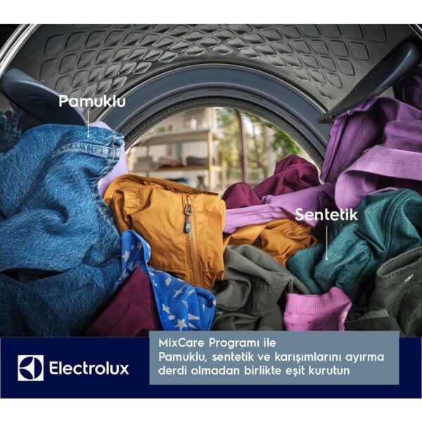 Electrolux EW6D39CBT 600 Serisi Gentlecare 118 Lt Xxl Tamburlu 9 kg D Enerji Sınıfı Isı Pompalı Inverter Kurutma Makinesi