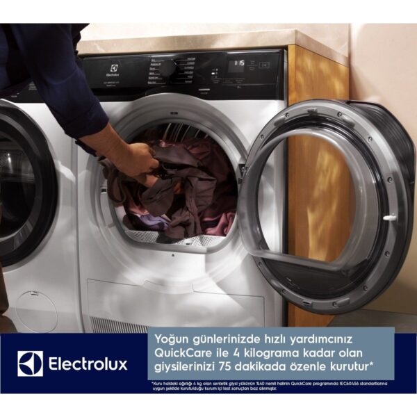 Electrolux EW6D69CBT 600 Serisi Gentlecare 118 Lt Xxl Protex Çelik Tamburlu 9 kg D Enerji Sınıfı Isı Pompalı Inverter Kurutma Makinesi