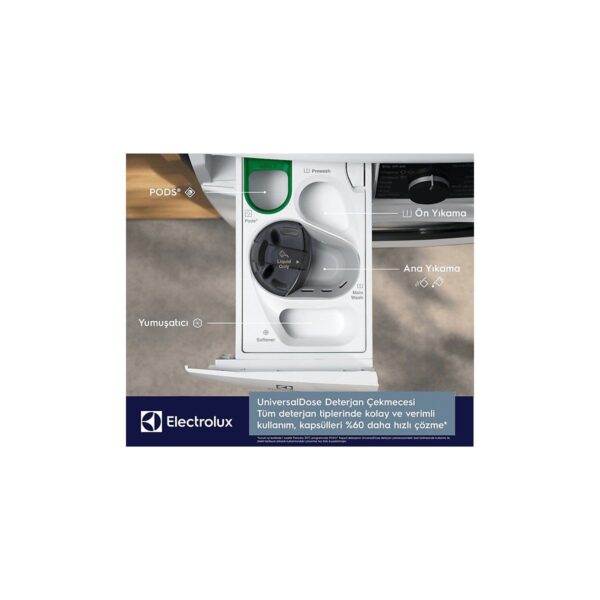 Electrolux EW8F7417QT 800 Serisi Ultracare 10 kg 1400 Devir A Sınıfı Universaldose Wi-Fi Inverter Çamaşır Makinesi