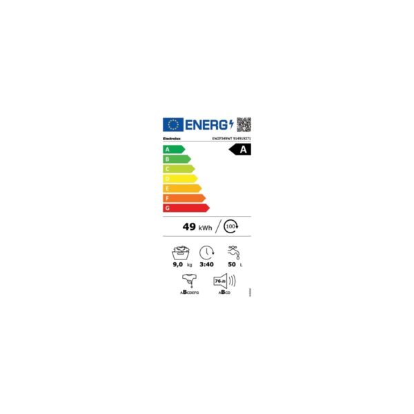 Electrolux EWZF549WT 9 kg 1400 Devir TimeCare 14/30/60 dk Hızlı Yıkama Buharlı Anti Alerji Programlı Inverter Çamaşır Makinesi