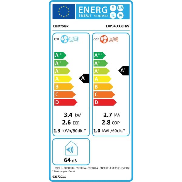 Electrolux EXP34U339HW 600 Serisi Comfort 12 Bin BTU Isıtma Soğutma Nem Alma Fan Fonksiyonlu Wi-Fi A/A+ Enerji Sınıfı Mobil Klima