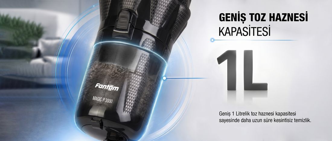 Fantom Magıc P 3000 Toz Torbasız Dikey Süpürge Siyah