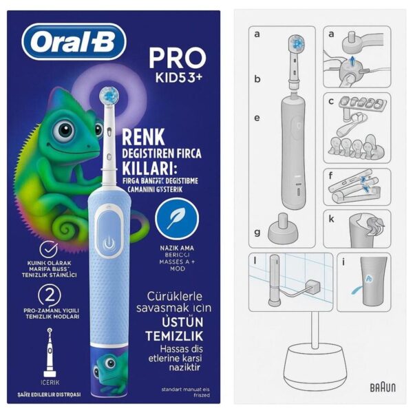 Fantom Oral -B D103 Pro Kids Bukelamun Desenli Şarjlı Diş Fırçası – Mavi