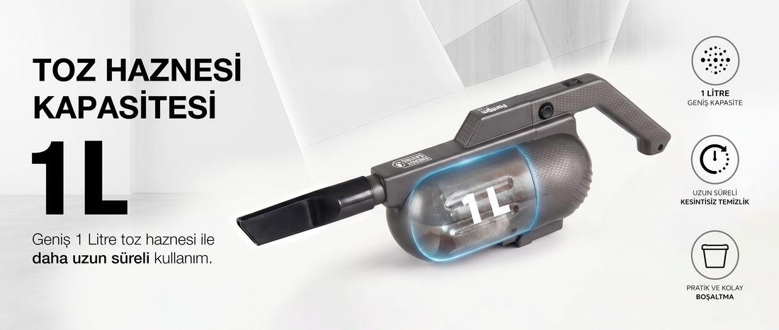 Fantom P1200 Pratic-s Toz Torbasız Elektrikli Dikey Süpürge