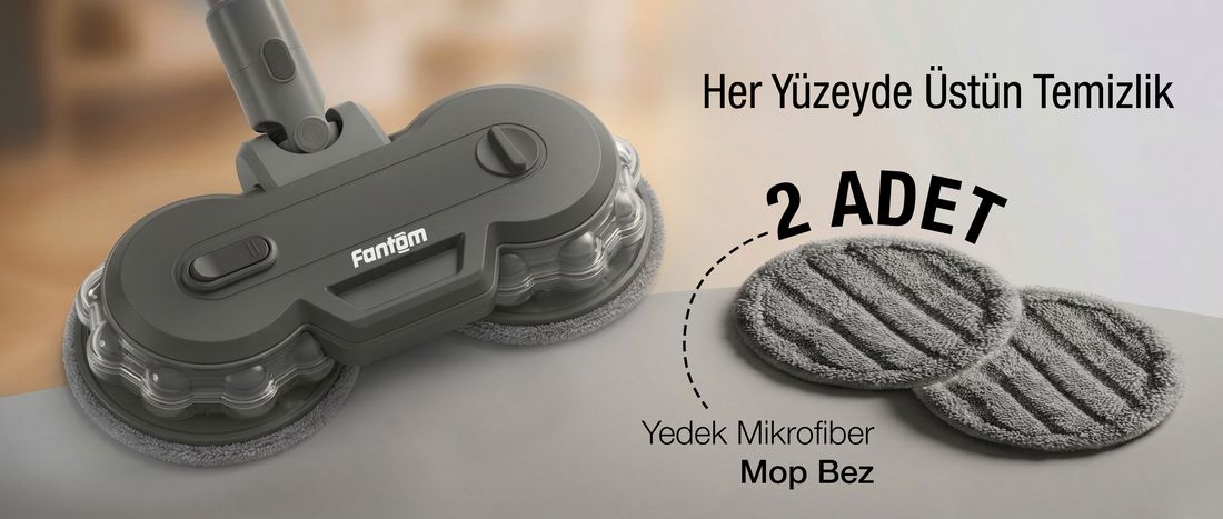 Fantom Pluto P 6100 Plus Cyclone Elektrikli Moplu Dikey Süpürge