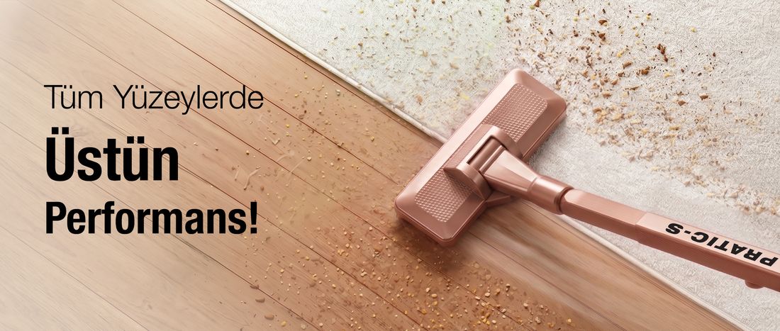 Fantom Pratıc-S P 1200 Dikey Süpürge Rose Gold Toz Haznesi Var 0,2 L Güçlü Emiş Teknolojisi