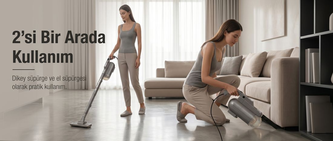 Fantom Pratik-XL P 1300 Dikey Süpürge 500 W Gri Toz Torbasız Kullanım ve