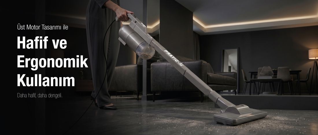Fantom Pratik-XL P 1300 Dikey Süpürge 500 W Gri Toz Torbasız Kullanım ve