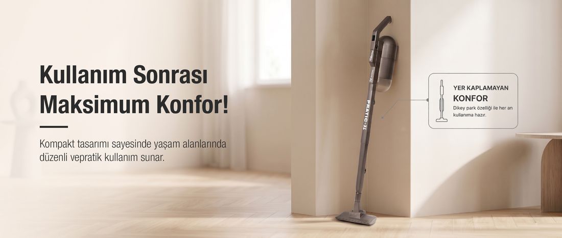 Fantom Pratik-XL P 1300 Dikey Süpürge 500 W Gri Toz Torbasız Kullanım ve
