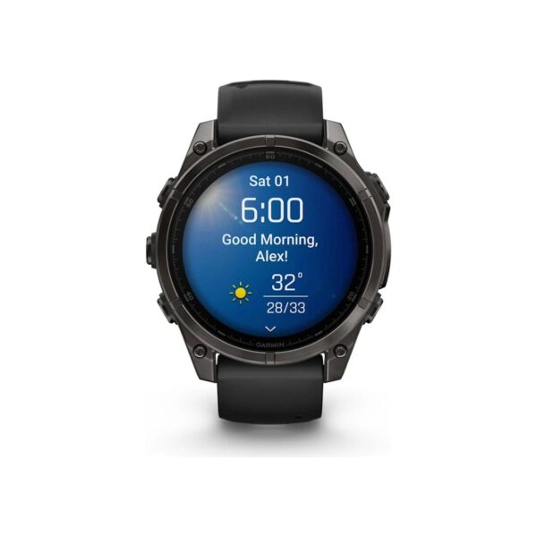 Garmin Fenix 8 – 47MM, Amoled Sapphire Karbon Gri Dlc Titanyum Siyah/gri Kayışlı