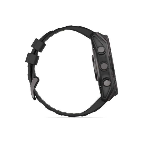 Garmin Fenix 8 – 51MM Amoled Sapphire Karbon Gri Dlc, Siyah/gri Silikon Kayışlı