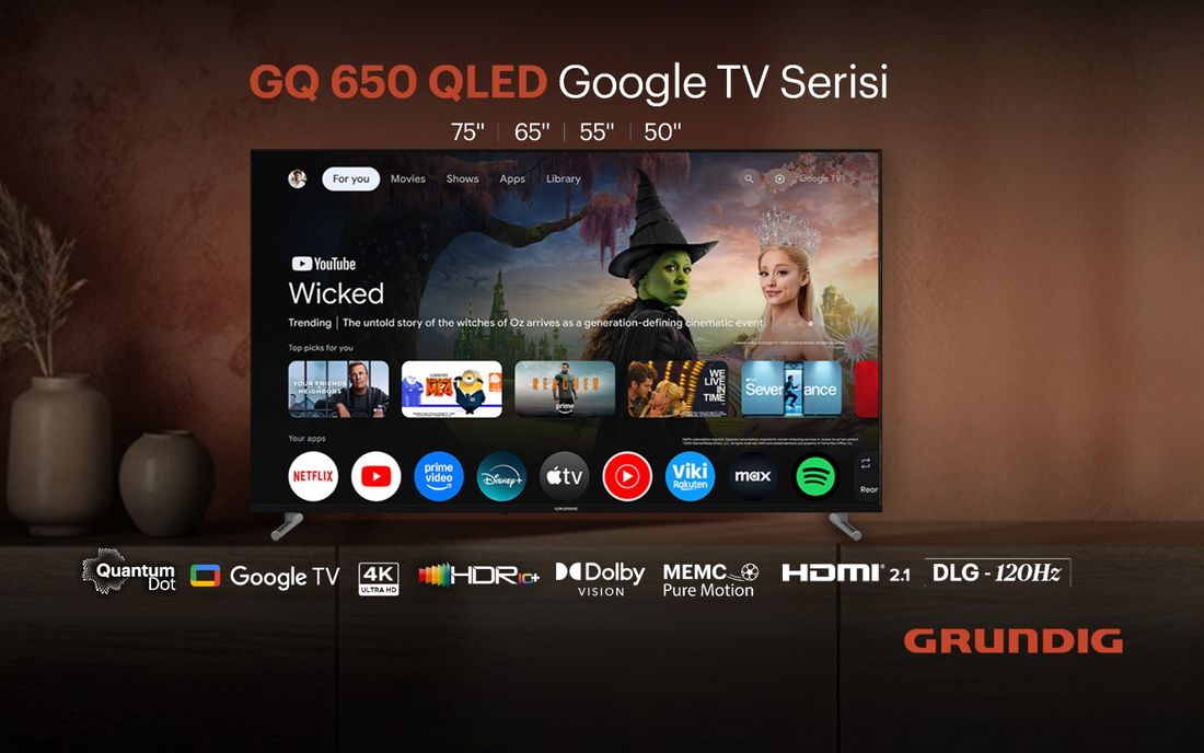 Grundig 50 GQ 650 50'' 127 Ekran Uydu Alıcılı 4K Ultra HD Google QLED TV