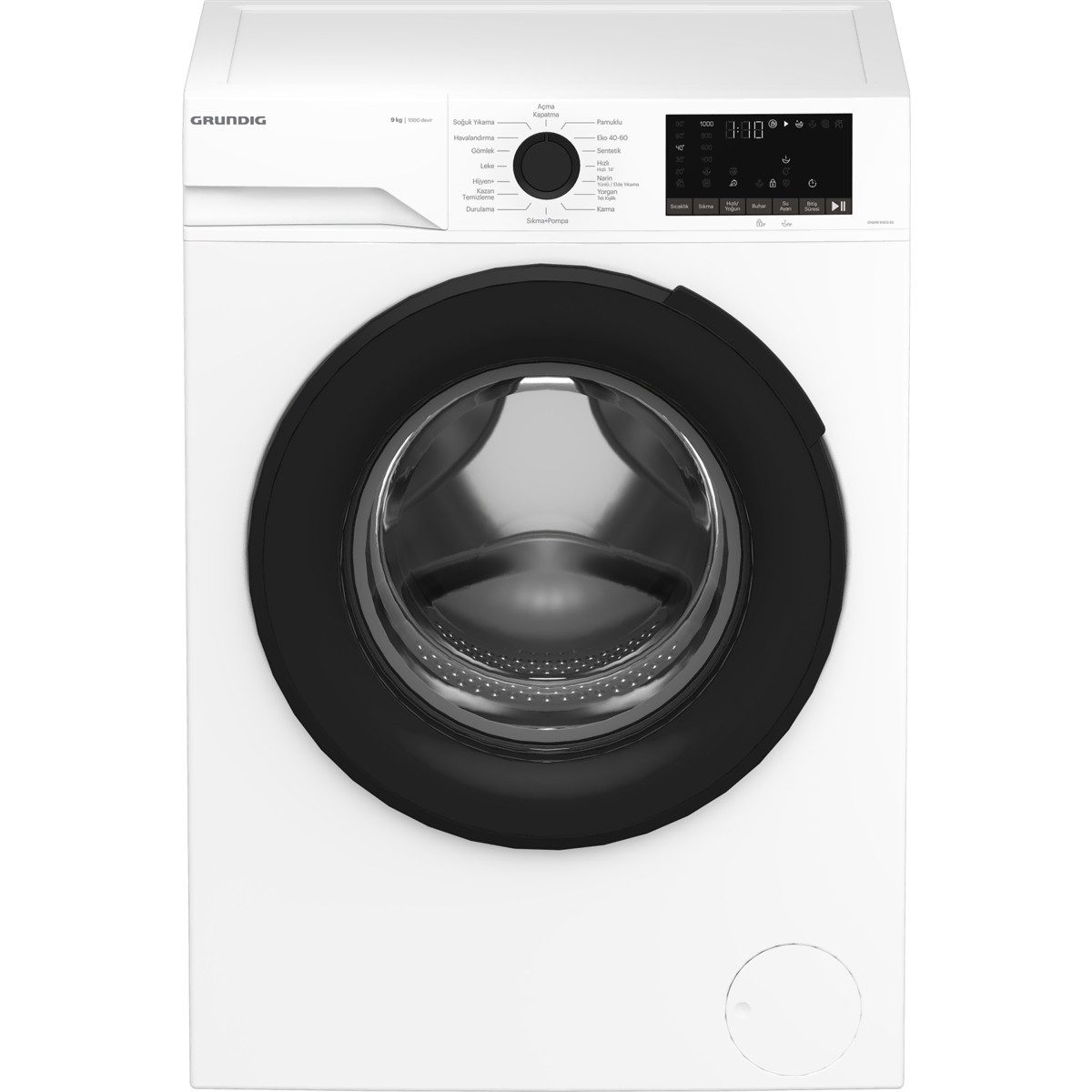 Grundig GNWM 91613 RS 9 kg 1000 Devir Çamaşır Makinesi Beyaz Renk Enerji Sınıfı A Beyaz - Siyah