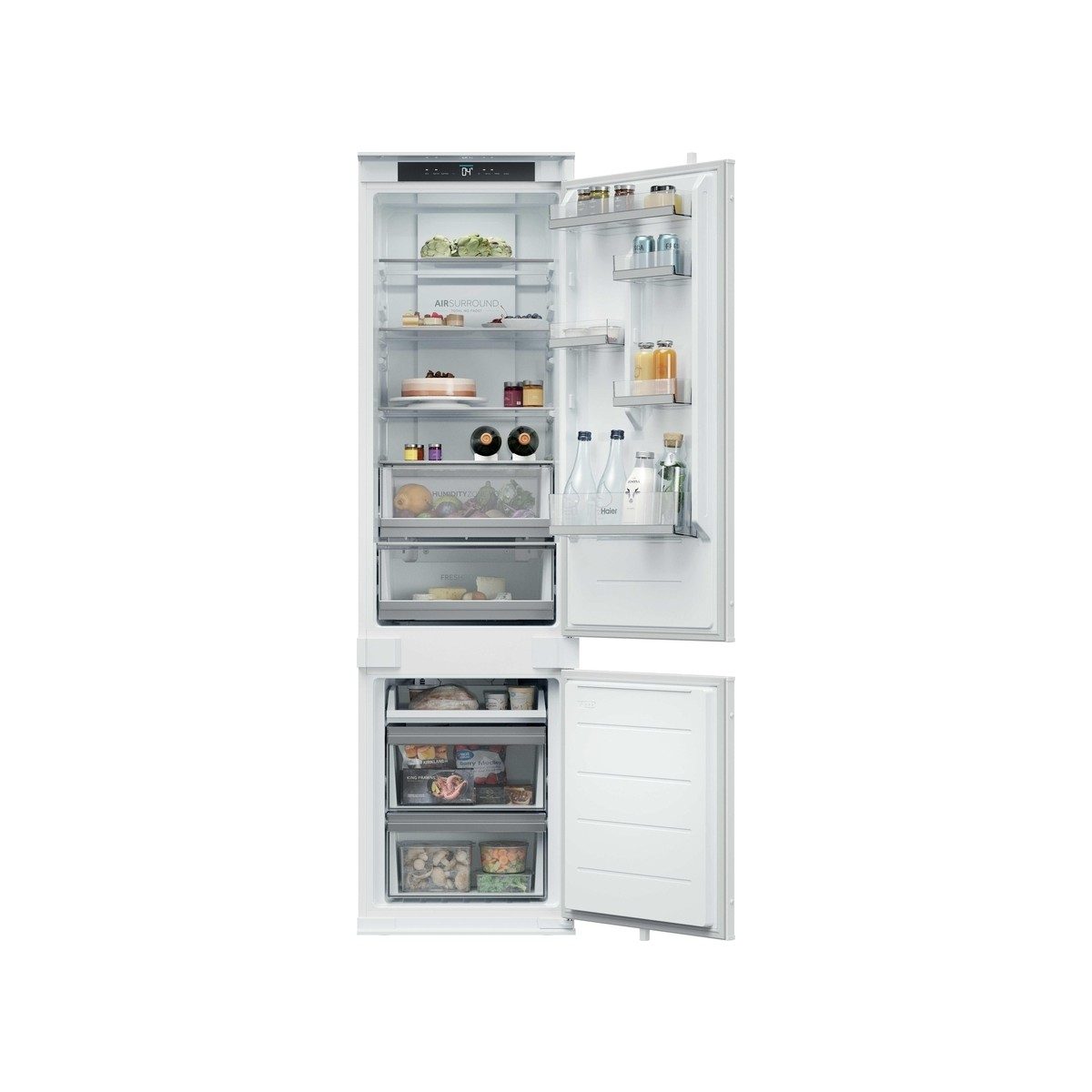 Haier HBQW5519E E Enerji Sınıfı 284 Lt Wi-Fi Bağlantılı Kombi Tipi No Frost Ankastre Buzdolabı HBCV00009TBOHI
