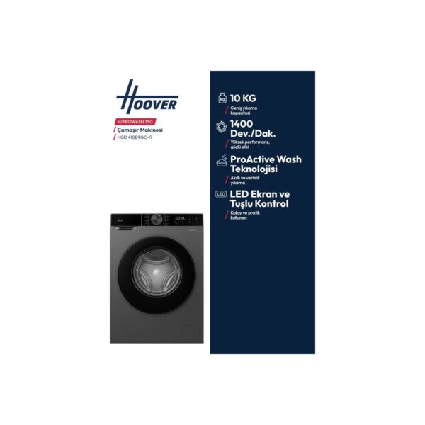 Hoover Hgd 410B9GC-17 10 kg Yıkama Kapasitesi 1400 Devir Çamaşır Makinesi