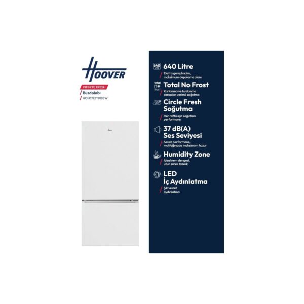 Hoover HONCQ2T818EW E Enerji Sınıfı 640 Lt Kombi Tipi No Frost Buzdolabı