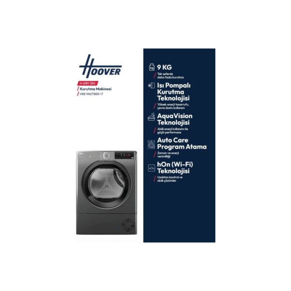 Hoover HRE 9N2TBER-17 9 kg Wi-Fi Bağlantılı sı Pompalı Kurutma Makinesi D Enerji Sınıfı Dijital Kontrol Özellikleri