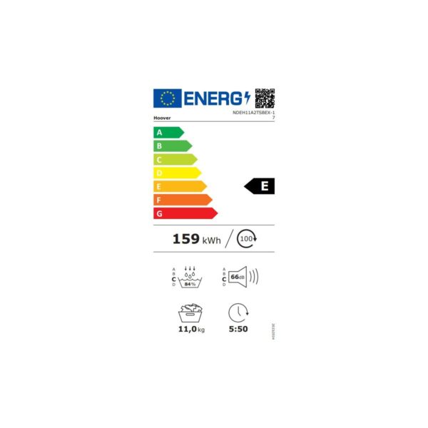 Hoover Ndeh 11A2TSBEX-17 11 kg Wi-Fi Bağlantılı Isı Pompalı Kurutma Makinesi