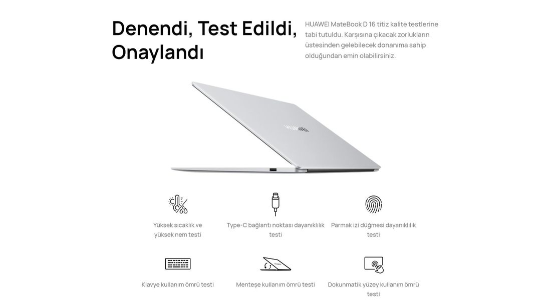 Huawei Matebook D16 2024 Intel Core i5 13420H 16GB 1TB SSD Windows 11 Home 16" IPS Taşınabilir Bilgisayar