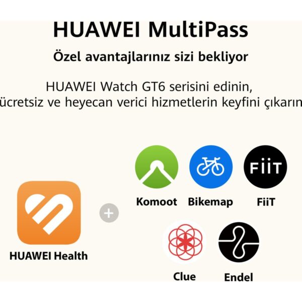 Huawei Watch GT 6 46 mm – (21 güne varan pil ömrü, Sağlık Takibi, Bisiklet Özelliği, iOS & Android Uyumlu)