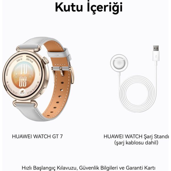 Huawei Watch GT 7 41 mm Akıllı Saat – / Altın, 14 Güne Varan Pil Ömrü, Kayak ve Bisiklet Modları, iOS ve Android Uyumlu