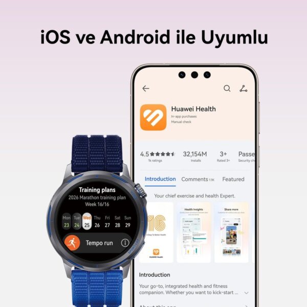 Huawei Watch GT Runner 2 Siyah Akıllı Saat, Nabız EKG HRV Takibi, Ultra Hassas Konumlandırma, Akıllı Maraton Modu, iOS Android Uyumlu, GT Serisi Spor Versiyonu