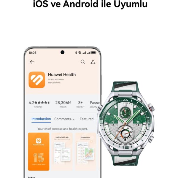 Huawei Watch Ultimate 2, Zirkonyum Bazlı Sıvı Metal Kasa,150m Dalış Desteği, Bluetooth Arama, Hassas Sağlık Takibi, iOS & Android Uyumlu