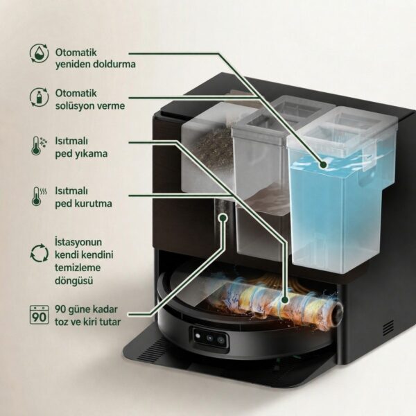 Irobot Roomba Max 775 Combo Robot Süpürge ve Paspas + Autowash Istasyonu (Siyah)