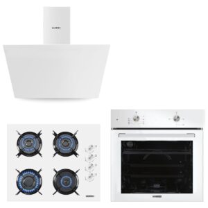 Kumtel Home Basic Beyaz Cam Ankastre Set A+ Enerji Sınıfı Modern Tasarım 4 Ocak Gözü HBCV00008K81BV