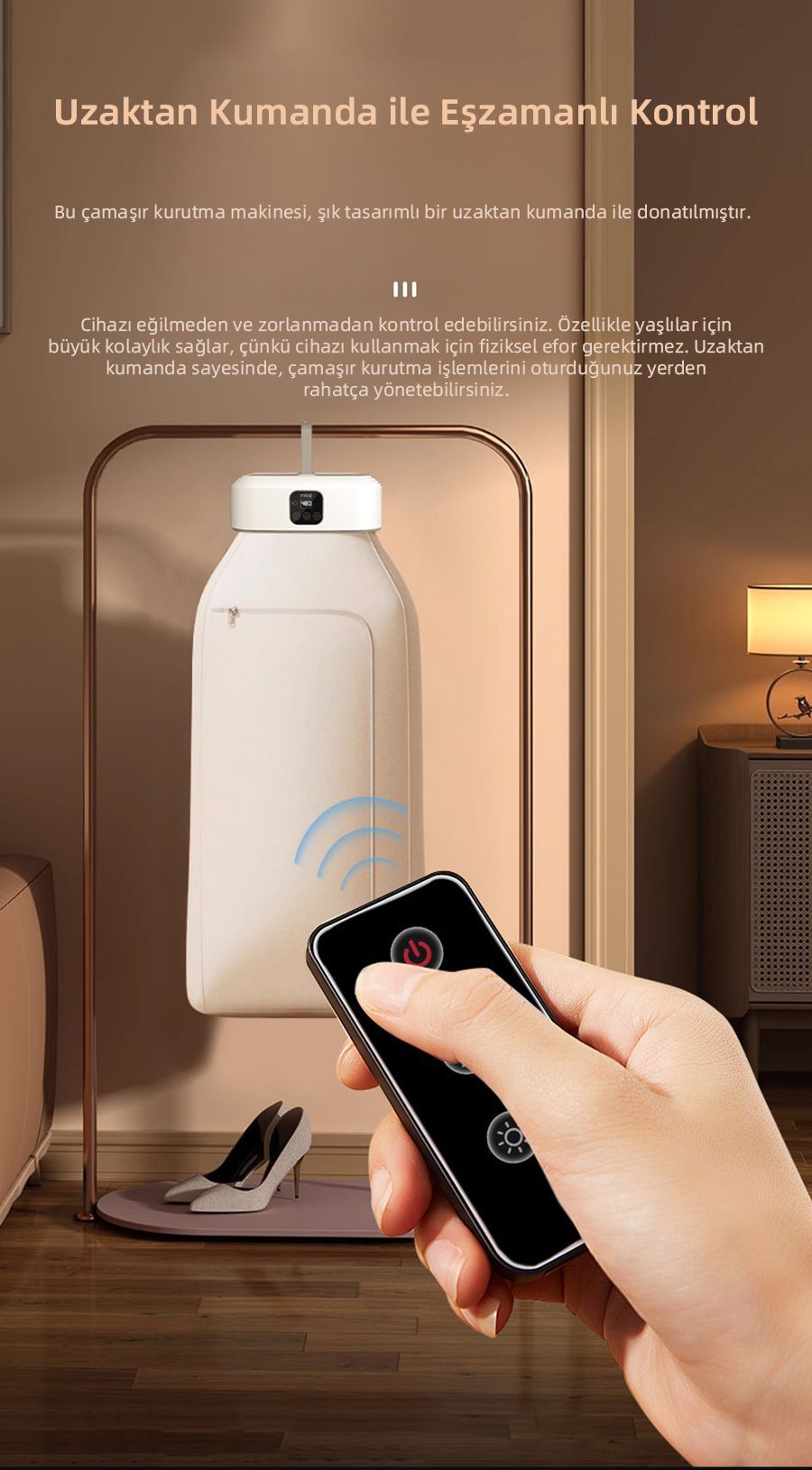 Mioji UV100X Yeni Nesil UV Işıklı Taşınabilir Portatif Askılı Katlanabilir Çamaşır Kurutma Makinesi