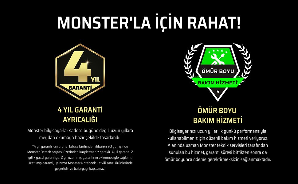 Monster Abra A7 V15.6.4 Intel Core 7 250H 16 GB RAM 1 TB SSD 4 GB RTX 3050 FreeDOS 17,3" 144 Hz Oyun Bilgisayarı