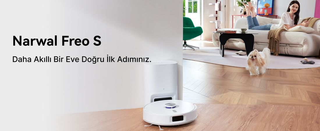 Narwal Freo S Akıllı Robot Süpürge Beyaz,8000PA Emiş Gücü