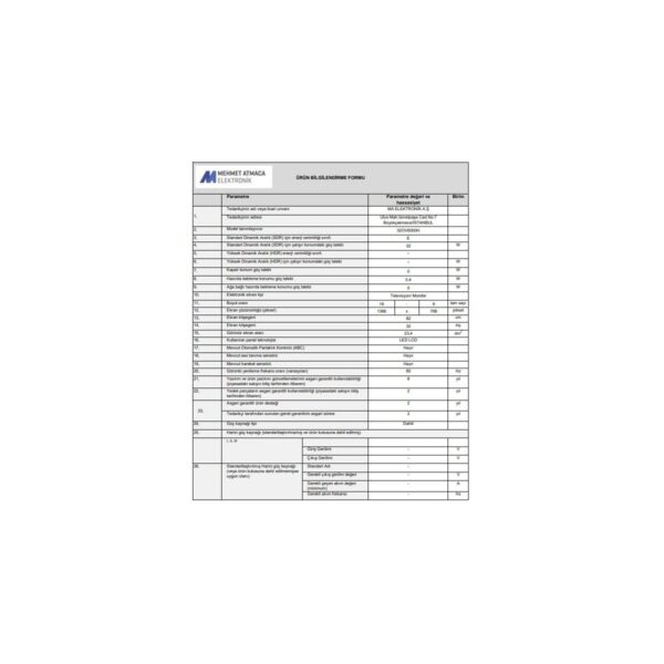 Onvo 32OV6000H 32″ 81 Ekran Uydu Alıcılı HD Ready Smart LED TV