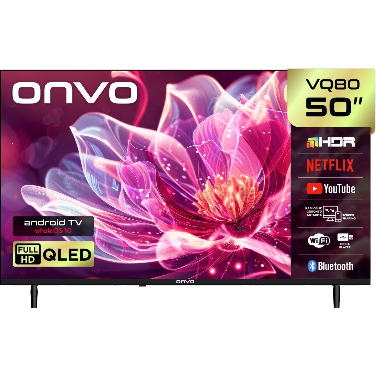 Onvo 50VQ80F2FA 50'' 127 Ekran Uydu Alıcılı Full HD WhaleOS QLED TV HBCV0000DIO1ZO