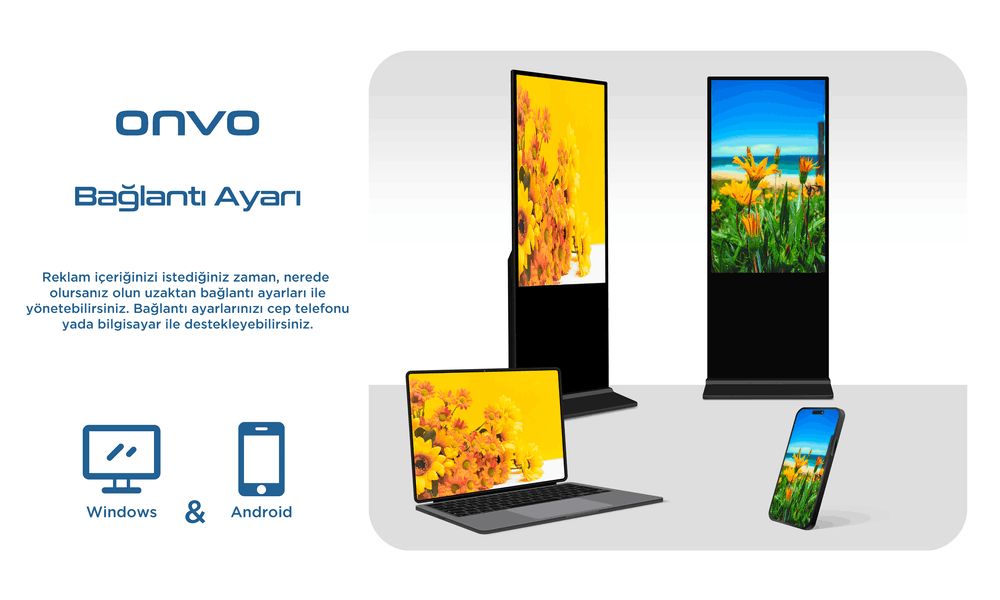 Onvo 55OVIN6000E 55" İç Mekan 400 Nits LED Ekran