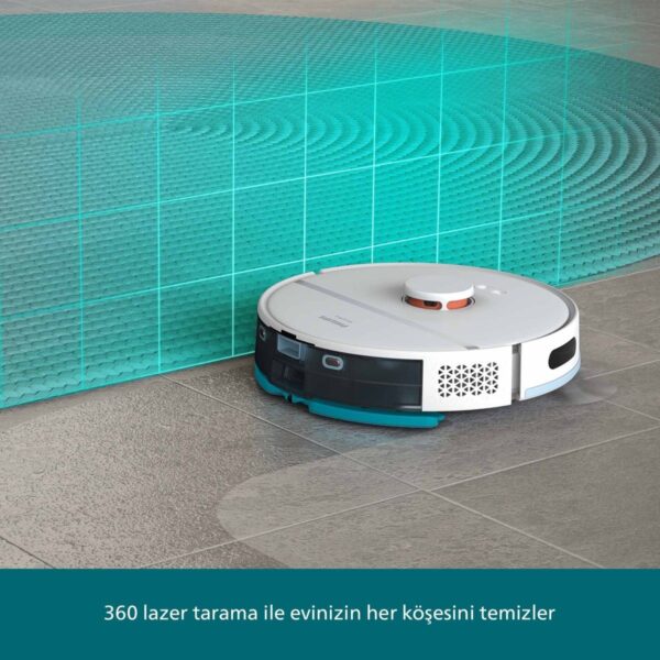 Philips 2000 Serisi Robot Süpürge, Islak ve Kuru Temizlik, LDS Radar Teknolojisi, Otomatik Boşaltma İstasyonu, HomeRun, Beyaz, XU2100/25