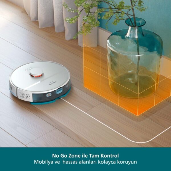 Philips 2000 Serisi Robot Süpürge, Islak ve Kuru Temizlik, LDS Radar Teknolojisi, Otomatik Boşaltma İstasyonu, HomeRun, Beyaz, XU2100/25