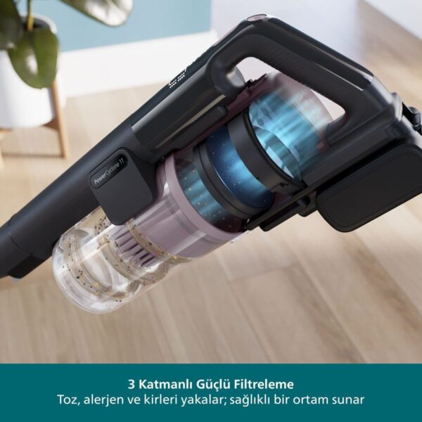 Philips 6000 Serisi Kablosuz Dik Süpürge, 25.2 V, PowerCyclone 11, TriActive LED başlık, XC6453/10