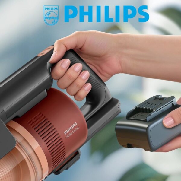 Philips 6000 Serisi Kablosuz Dik Süpürge XC6452/10, Turbo Başlık ve Toz Haznesi ile Güçlü Emiş