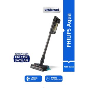 Philips 7000 Serisi Aqua 25.2 V Kablosuz Dik Süpürge, PowerCyclone 12, 80 dk'ya Kadar Kullanım, XC7153/10 HBCV0000F6EN4Z