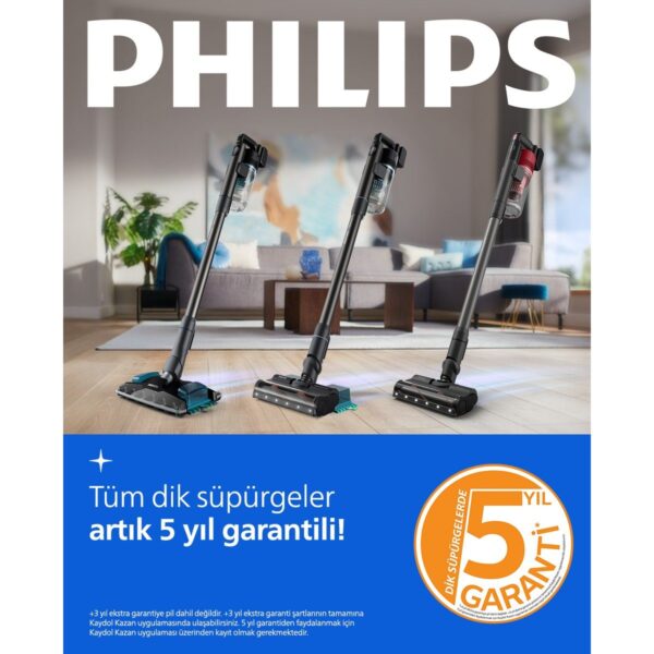 Philips 7000 Serisi Aqua 25.2 V Kablosuz Dik Süpürge, PowerCyclone 12, TriActive Başlık, 80 dk’ya kadar Çalışma, 3 Aşamalı Filtreleme, XC7053/01