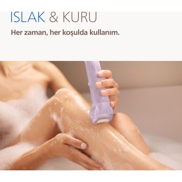 Philips 9000 Serisi Kablosuz Epilatör Mor Renkli Yıkanabilir Başlık ile Islak ve Kuru Kullanım