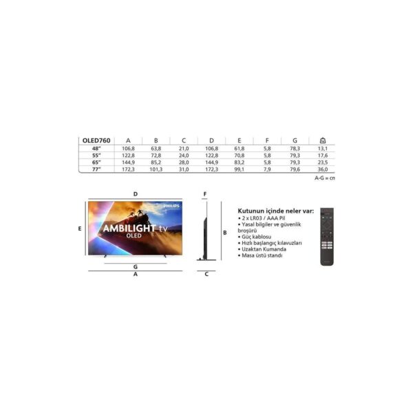 Philips Ambilight TV 55OLED760/12 4K UHD OLED 139cm 55″ Smart TV Dolby Vision TitanOS