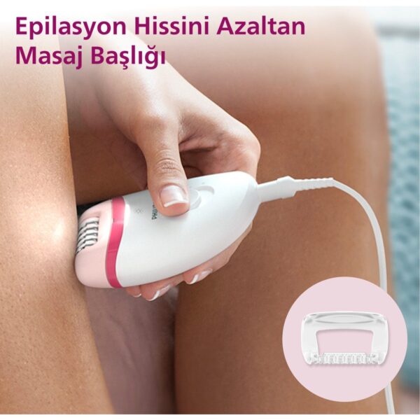 Philips BRE255/05 Satinelle Essential Kablolu Kompakt Epilatör Yıkanabilir Başlık ve 3 Hız Ayarıyla