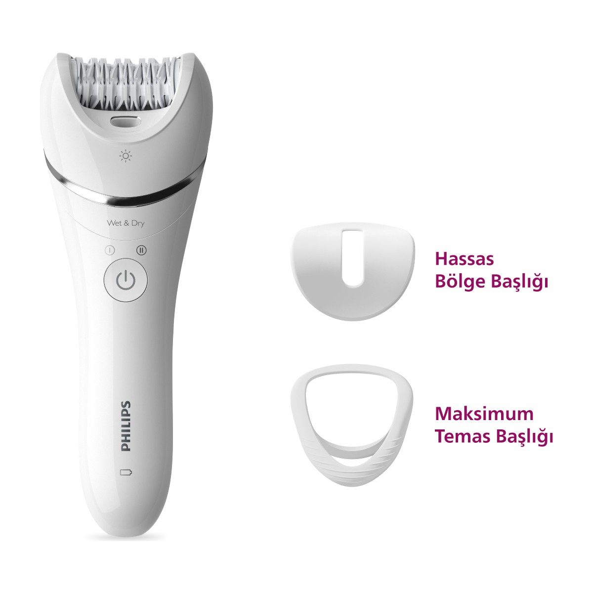 Philips BRE700/05 Kablosuz Epilatör Islak-Kuru Kullanım Özelliği ile Bacak Yüz Koltuk Altı Bikini Bölgesi İçin HBV00000X1SUS